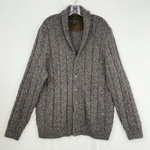 John Ashford Men's Gray Cable Knit Sweater
